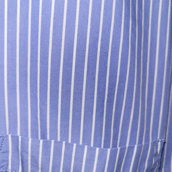 GAP || XL Blue Stripe Organic Poplin Cotton Button Down Big Shirt - Picture 5 of 8
